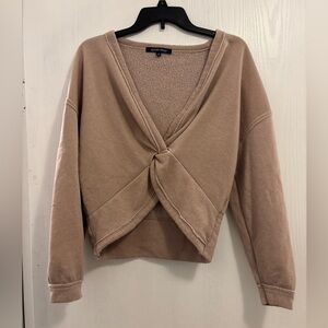 Ocean Drive Tan Knit Front Tie Sweater Woman’s Size XS